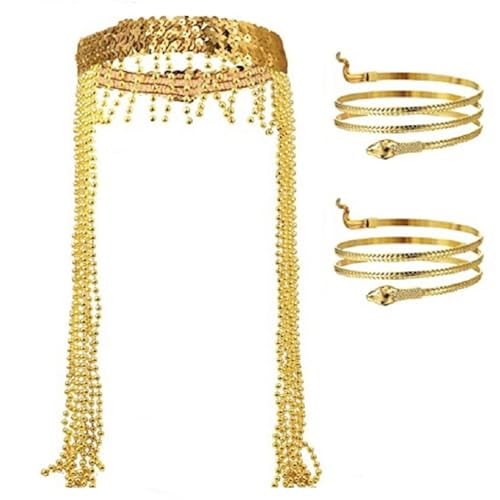 Montesy Ägyptischer Haarreif für Erwachsene, Teenager, Cosplay, goldene Farbe, Schlangen-Armreif, Live-Übertragung, Halloween, Party, Kopfschmuck, Cosplay, Stirnbänder für Damen, Cosplay, Schlange, Montesy Ägyptischer Haarreif für Erwachsene, Teenager, Cosplay, goldene Farbe, Schlangen-Armreif, Live-Übertragung, Halloween, Party, Kopfschmuck, Cosplay, Stirnbänder für Damen, Cosplay, Schlange, von Montesy