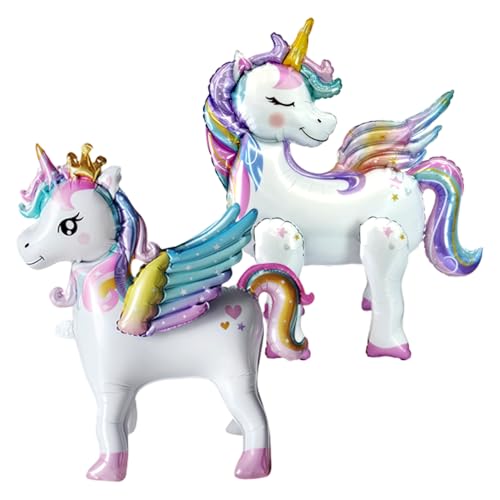 2PC XXL Einhorn Luftballon, Stehendes Einhorn Folienballon, Einhorn Ballon Dekoration, Ballon Deko Kindergeburtstag, Einhorn Deko für Mädchen 2PC XXL Einhorn Luftballon, Stehendes Einhorn Folienballon, Einhorn Ballon Dekoration, Ballon Deko Kindergeburtstag, Einhorn Deko für Mädchen von Montrestar