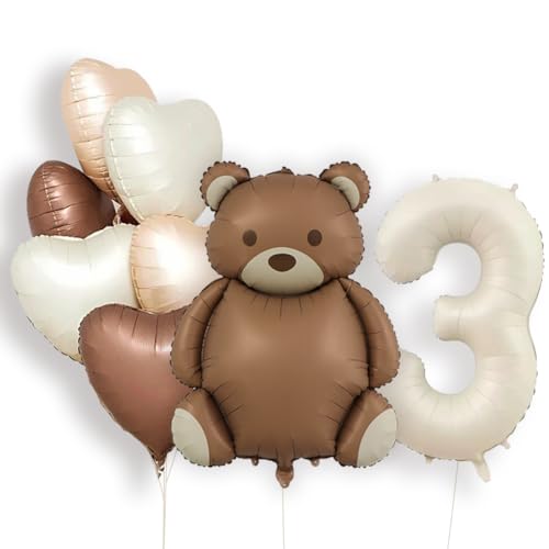 Bär Geburtstagsdeko 3 Jahr junge, Herz Folienballon 3. Geburtstag Junge Mädchen, Bären Luftballon Deko Geburtstag 3, Ballon 3 Geburtstagsdeko Kinder Bär Geburtstagsdeko 3 Jahr junge, Herz Folienballon 3. Geburtstag Junge Mädchen, Bären Luftballon Deko Geburtstag 3, Ballon 3 Geburtstagsdeko Kinder von Montrestar