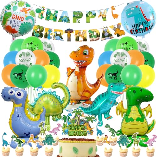 Dino Geburtstag Deko Set Jungen, Dinosaurier Geburtstagsdeko, XXL Dino Folienballons, Dino Kuchen Deko, Happy Birthday Girlande, Luftballons für Junge Dino Party Dschungel Dekoration Kindergeburtstag Dino Geburtstag Deko Set Jungen, Dinosaurier Geburtstagsdeko, XXL Dino Folienballons, Dino Kuchen Deko, Happy Birthday Girlande, Luftballons für Junge Dino Party Dschungel Dekoration Kindergeburtstag von Montrestar