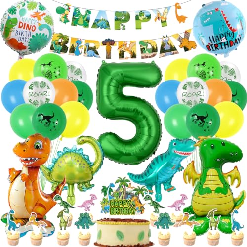Dino Geburtstag Deko 5 Jahre Jungen, Dinosaurier Geburtstagsdeko, XXL Dino Folienballons mit Luftballon 5, Dino Kuchen Deko, Happy Birthday Girlande für Dino Party Dschungel Deko Kindergeburtstag Dino Geburtstag Deko 5 Jahre Jungen, Dinosaurier Geburtstagsdeko, XXL Dino Folienballons mit Luftballon 5, Dino Kuchen Deko, Happy Birthday Girlande für Dino Party Dschungel Deko Kindergeburtstag von Montrestar
