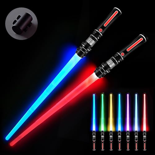 2 Stück Laserschwert Kinder, 2 In 1 Lichtschwert Kinder, 7 Farben Einziehbares Lightsaber Licht und Soundeffekte, Halloween Lichtschwert Kinder, Blinkmodus, Ton- und Lichtmodus, Kampfsound-Effekte 2 Stück Laserschwert Kinder, 2 In 1 Lichtschwert Kinder, 7 Farben Einziehbares Lightsaber Licht und Soundeffekte, Halloween Lichtschwert Kinder, Blinkmodus, Ton- und Lichtmodus, Kampfsound-Effekte von Moocuca