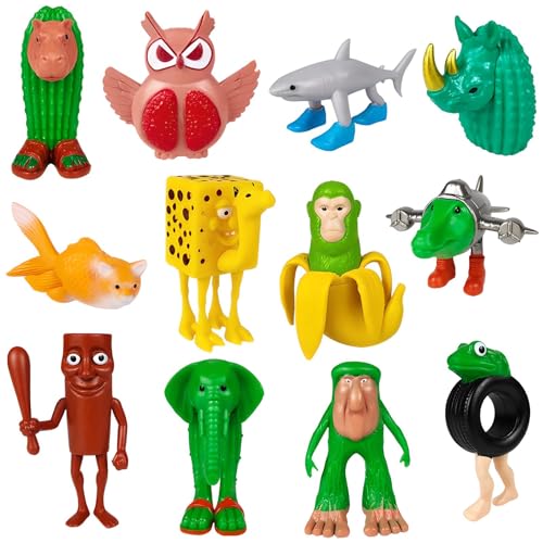 Moollyfox Italian Brainrot Figuren Set – Schreibtisch-Deko Figures mit Tung Tung Tung Sahur, Tralalero Tralala, Bombardino Crocodilo – Lustige 3D-Sammelfiguren für Regal, Büro& Geschenkidee von Moollyfox