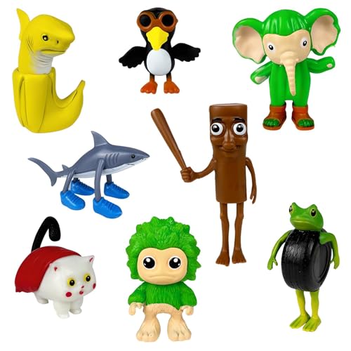 Moollyfox Italian Brainrot Figuren Set – Schreibtisch-Deko Figures mit Tung Tung Tung Sahur, Tralalero Tralala, Bombardino Crocodilo – Lustige 3D-Sammelfiguren für Regal, Büro& Geschenkidee von Moollyfox