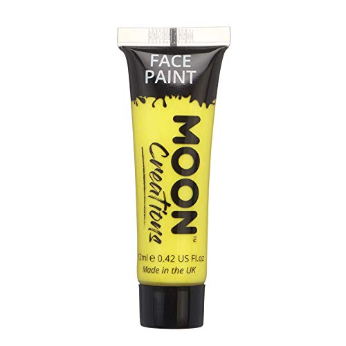 Moon Creations Gesichts- und Körperfarbentuben, gebrauchsfertige Gesichtsfarbe, ohne Flocken, tierversuchsfrei, Gesichtsfarbe, Kostüme, Feste, Halloween für Kinder, Erwachsene (Gelb, 12 ml) Moon Creations Gesichts- und Körperfarbentuben, gebrauchsfertige Gesichtsfarbe, ohne Flocken, tierversuchsfrei, Gesichtsfarbe, Kostüme, Feste, Halloween für Kinder, Erwachsene (Gelb, 12 ml) von Moon Creations