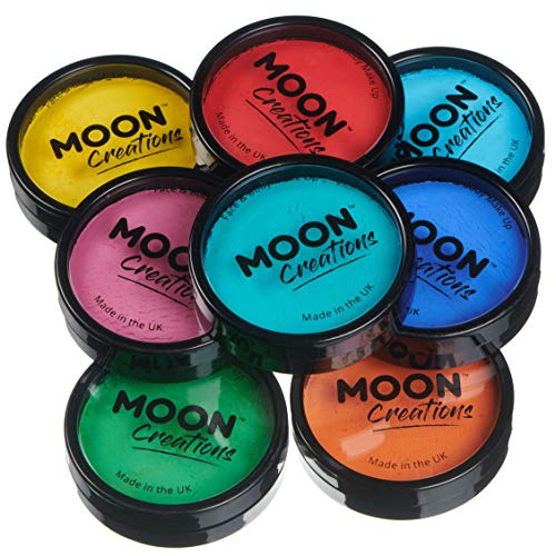 Moon Creations - Professionelle wasseraktivierte Gesichtsfarbe - Brights Farben eingestellt von Moon Creations