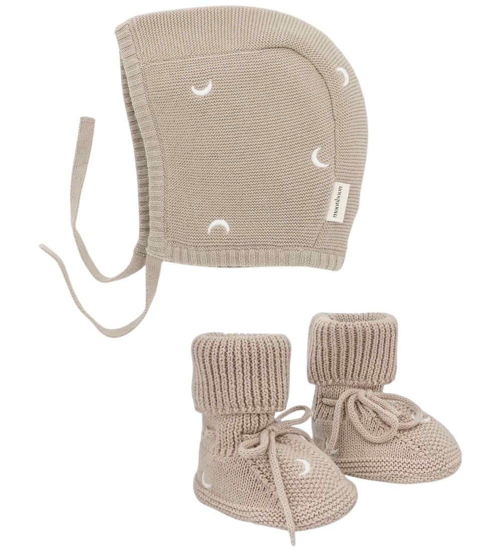 Moonboon Geschenkbox - Krabbelschuhe Und Babymütze - Strick - Er - Moonboon - 3-6 mt - Babymützen von Moonboon