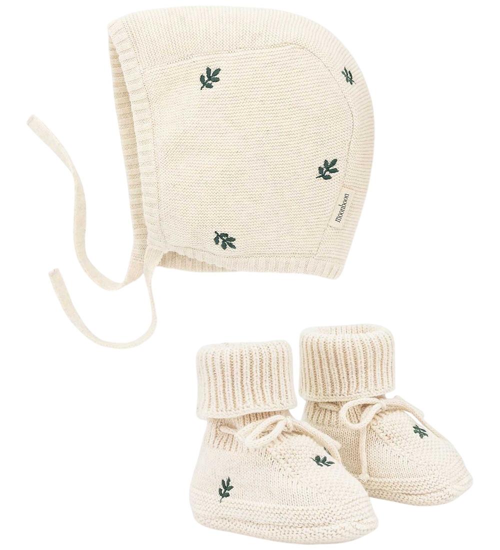 Moonboon Geschenkbox - Krabbelschuhe Und Babymütze - Strick - Le - Moonboon - 3-6 mt - Babymützen von Moonboon