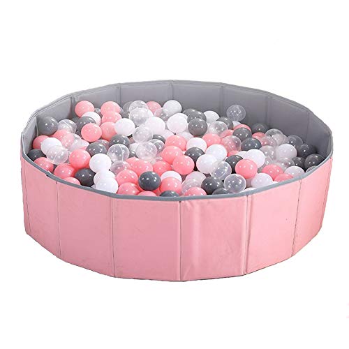 Moonvvin Kids Ballspielbecken Grube Faltbar Kinder Ocean Ball Pool Spielen Double Layer Oxford Cloth Bällebad Indoor und Outdoor (Rosa + Grau) von Moonvvin