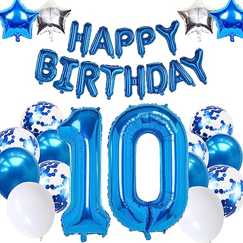 10. Geburtstagsdeko Junge, Luftballon 10 Geburtstag Blau, 10. Geburtstag Dekoration Blau, 10 Jahr Geburtstagsdeko Blau, Luftballon 10 Geburtstag für Mädchen Jungen 10 Jahr Party Deko 10. Geburtstagsdeko Junge, Luftballon 10 Geburtstag Blau, 10. Geburtstag Dekoration Blau, 10 Jahr Geburtstagsdeko Blau, Luftballon 10 Geburtstag für Mädchen Jungen 10 Jahr Party Deko von Moorle