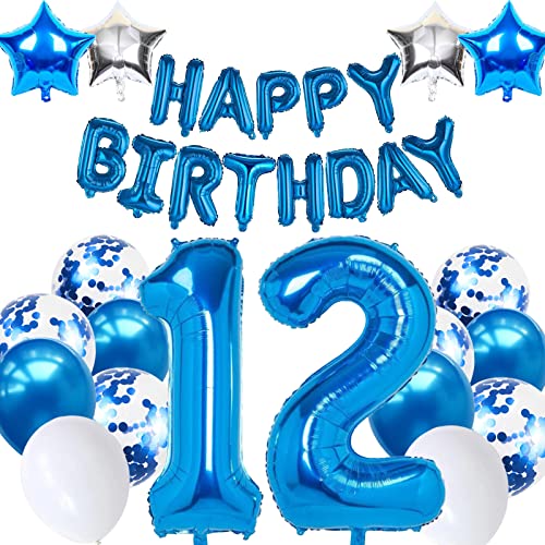 12. Geburtstagsdeko Junge, Luftballon 12. Geburtstag Blau, 12. Geburtstag Dekoration Blau, 12 Jahr Geburtstagsdeko Blau, Luftballon 12 Geburtstag für Mädchen Jungen 12 Jahr Party Deko 12. Geburtstagsdeko Junge, Luftballon 12. Geburtstag Blau, 12. Geburtstag Dekoration Blau, 12 Jahr Geburtstagsdeko Blau, Luftballon 12 Geburtstag für Mädchen Jungen 12 Jahr Party Deko von Moorle