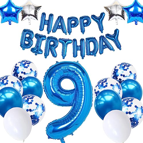 9. Geburtstagsdeko Junge, Luftballon 9 Geburtstag Blau, 9. Geburtstag Dekoration Blau, 9 Jahr Geburtstagsdeko Blau, Luftballon 9 Geburtstag für Mädchen Jungen 9 Jahr Party Deko 9. Geburtstagsdeko Junge, Luftballon 9 Geburtstag Blau, 9. Geburtstag Dekoration Blau, 9 Jahr Geburtstagsdeko Blau, Luftballon 9 Geburtstag für Mädchen Jungen 9 Jahr Party Deko von Moorle