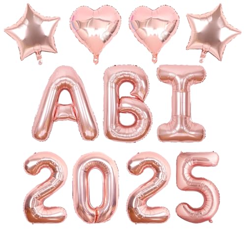 Abitur 2025 Deko, Rose Gold ABI 2025 Folienballons, ABI 2025 Deko Luftballon, Graduation 2025 Deko, Sterne Herzen Abschluss Deko für Abschluss Abschlussfeier ABI Schulabschluss Dekoration Abitur 2025 Deko, Rose Gold ABI 2025 Folienballons, ABI 2025 Deko Luftballon, Graduation 2025 Deko, Sterne Herzen Abschluss Deko für Abschluss Abschlussfeier ABI Schulabschluss Dekoration von Moorle