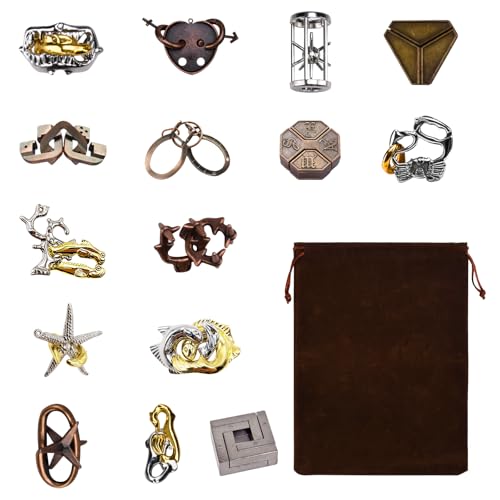 Moorstdel 15pcs klassisches Metall -Lock -Puzzle,Metallpuzzle Metallknobellei Geduldsspiele IQ Spiele Geduldspiel,Metal Puzzle Geschicklichkeitsspiel Spielzeug Geschenk Set für Erwachsene Jugendliche Moorstdel 15pcs klassisches Metall -Lock -Puzzle,Metallpuzzle Metallknobellei Geduldsspiele IQ Spiele Geduldspiel,Metal Puzzle Geschicklichkeitsspiel Spielzeug Geschenk Set für Erwachsene Jugendliche von Moorstdel