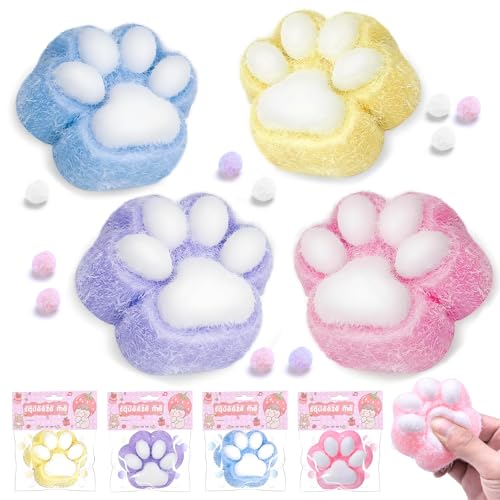 Moorstdel 4 Stück Süße Katzenpfoten Quetschspielzeuge,Cat Paw Squeeze Toy,Funny Stressball Squeeze Antistressball,Katzen Pfoten Squishy, Mädchen und Jungen Zum Entspannen Soft Katzenpfoten Squishy Toy Moorstdel 4 Stück Süße Katzenpfoten Quetschspielzeuge,Cat Paw Squeeze Toy,Funny Stressball Squeeze Antistressball,Katzen Pfoten Squishy, Mädchen und Jungen Zum Entspannen Soft Katzenpfoten Squishy Toy von Moorstdel