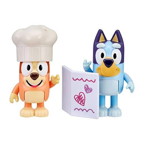 Moose Toys Bluey Fancy Restaurant Action-Figur, 2 Stück, Bluey & Bingo von Bluey