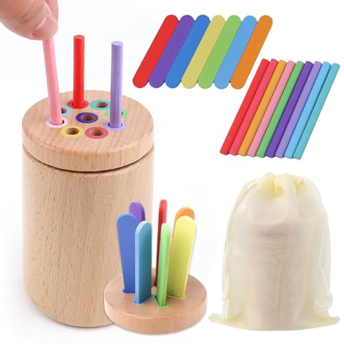Mooshy Farbe sortieren Montessori Spielzeug für 1 Jahr alt, Zwei Holzdeckel Farben Sortierspiel Lernen holzspielzeug für 1 2 3 Jahre Jungen und Mädchen Geschenk Mooshy Farbe sortieren Montessori Spielzeug für 1 Jahr alt, Zwei Holzdeckel Farben Sortierspiel Lernen holzspielzeug für 1 2 3 Jahre Jungen und Mädchen Geschenk von Mooshy