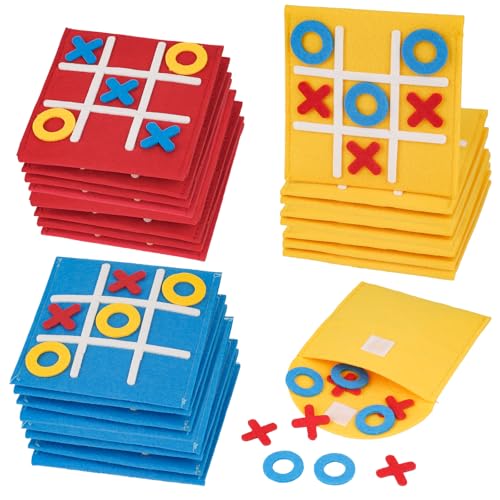 Tic Tac Toe Spiel, 24 Stück Filz Tic Tac Mini, Bunt Tic Tac Town Spiel, Lernspielzeug Geeignet für Geburtstag, Kindertag, Zuhauser, Schule, Party Tic Tac Toe Spiel, 24 Stück Filz Tic Tac Mini, Bunt Tic Tac Town Spiel, Lernspielzeug Geeignet für Geburtstag, Kindertag, Zuhauser, Schule, Party von Moosono