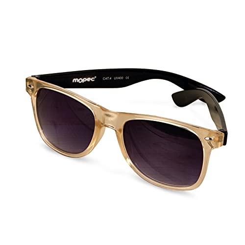 Mopec K522 Halbtransparente Sonnenbrille, Schwarze Bügel, lila Linse, bunt Mopec K522 Halbtransparente Sonnenbrille, Schwarze Bügel, lila Linse, bunt von Mopec