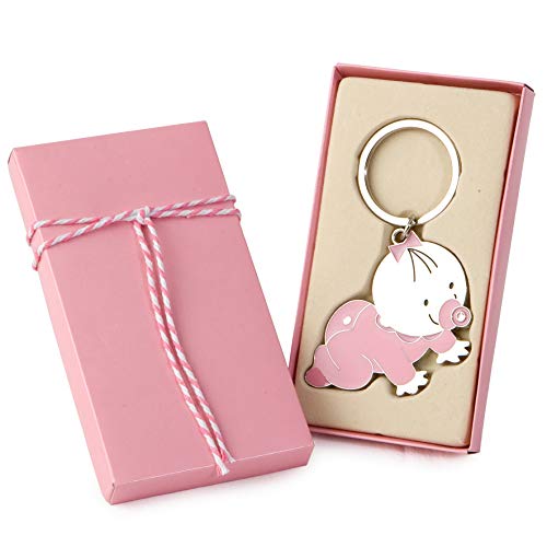 Mopec- MA887.2 Schlüsselanhänger Baby Krabbeltier mit Geschenkbox, Rosa verziert, Mehrfarbig Mopec- MA887.2 Schlüsselanhänger Baby Krabbeltier mit Geschenkbox, Rosa verziert, Mehrfarbig von Mopec