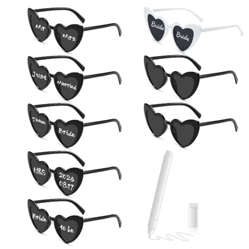 MorLuks Herz Sonnenbrille mit Stift, JGA Sonnenbrille, DIY Herzbrille, Sonnenbrille Hochzeit, Vintage Herzform Brille für Junggesellenabschied Geburtstags Party Halloween Karneval MorLuks Herz Sonnenbrille mit Stift, JGA Sonnenbrille, DIY Herzbrille, Sonnenbrille Hochzeit, Vintage Herzform Brille für Junggesellenabschied Geburtstags Party Halloween Karneval von MorLuks