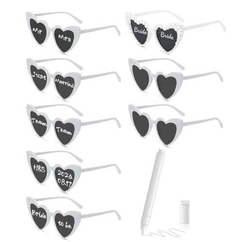 MorLuks Herz Sonnenbrille mit Stift, JGA Sonnenbrille, DIY Herzbrille, Sonnenbrille Hochzeit, Vintage Herzform Brille für Junggesellenabschied Geburtstags Party Halloween Karneval MorLuks Herz Sonnenbrille mit Stift, JGA Sonnenbrille, DIY Herzbrille, Sonnenbrille Hochzeit, Vintage Herzform Brille für Junggesellenabschied Geburtstags Party Halloween Karneval von MorLuks