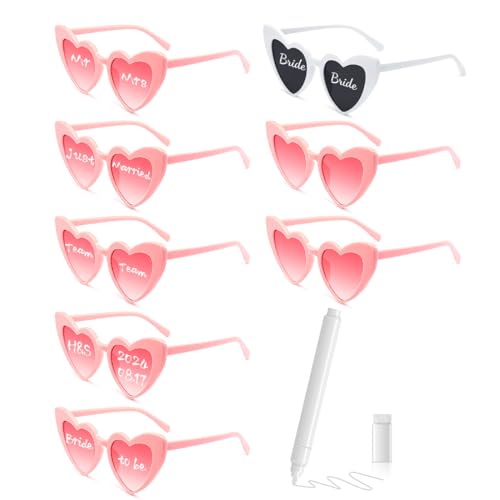 MorLuks Herz Sonnenbrille mit Stift, JGA Sonnenbrille, DIY Herzbrille, Sonnenbrille Hochzeit, Vintage Herzform Brille für Junggesellenabschied Geburtstags Party Halloween Karneval MorLuks Herz Sonnenbrille mit Stift, JGA Sonnenbrille, DIY Herzbrille, Sonnenbrille Hochzeit, Vintage Herzform Brille für Junggesellenabschied Geburtstags Party Halloween Karneval von MorLuks