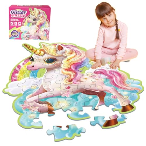 Einhorn Geschenke für Mädchen Puzzle ab 3 4 5 6 7 8 9 Jahre, Einhorn Spielzeug Einhorn Puzzle ab 3-9 Jahre Großes Puzzle, Einhorn Bodenpuzzle Glitzernd Pink 45-Teiliges Puzzle Mädchen Geschenke Einhorn Geschenke für Mädchen Puzzle ab 3 4 5 6 7 8 9 Jahre, Einhorn Spielzeug Einhorn Puzzle ab 3-9 Jahre Großes Puzzle, Einhorn Bodenpuzzle Glitzernd Pink 45-Teiliges Puzzle Mädchen Geschenke von MorLuks