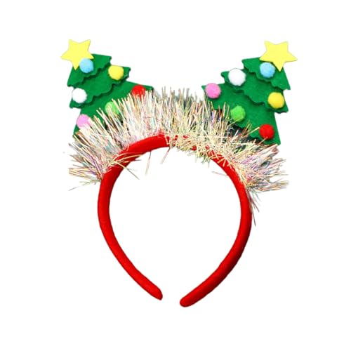 Festliches grünes Weihnachtsbaum-Stirnband für Kinder und Erwachsene, bequemer Filz-Kopfschmuck, Ornament, einfach zu tragen, Schulveranstaltungen, Dekoration von Morain