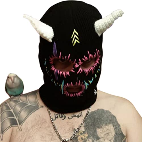 Frauen Gestrickte Mützen Mit Teufelshorns Halloween Horror Winter Warm Strickhut Ski Maske Für Teenager Frauen Gestrickte Mützen Mit Teufelshorns Halloween Horror Winter Warm Strickhut Ski Maske Für Teenager von Morain