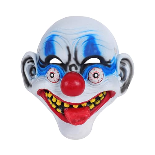 Gruseliger Clown Halloween Cosplay Kostüm Joker mit Zunge Horror Party Requisiten Erwachsene Clown Gesicht Gruselige Joker für Halloween von Morain