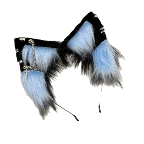 Haarschmuck mit pelzigen Tierohren, für Halloween, Cosplay, weich, verstellbar, Haarschmuck für Erwachsene und Kinder, realistische Kostüm-Haarbänder von Morain