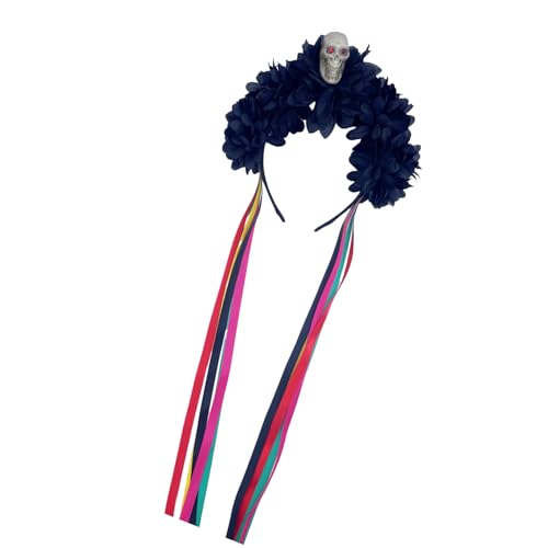 Halloween-Blumen-Haarbänder für Damen, realistischer Totenkopf-Haarschmuck für Kostümpartys, Totenkopf-Stirnbänder für Männer Halloween-Blumen-Haarbänder für Damen, realistischer Totenkopf-Haarschmuck für Kostümpartys, Totenkopf-Stirnbänder für Männer von Morain