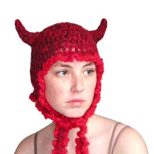Halloween Strick Einzigartige Katzenohr Hornhut Kopfbedeckung Party Urlaub Warmer Für Frauen Halloween Strick Einzigartige Katzenohr Hornhut Kopfbedeckung Party Urlaub Warmer Für Frauen von Morain
