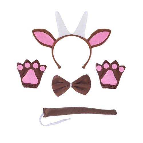 Halloween-Ziegenhaarreifen/Schwanz/Fliege/Rock, Damen, Teenager, Make-up, Stirnband für Live-Übertragung, Karneval, Haar-Accessoire, Cosplay, Ziegen-Stirnband Halloween-Ziegenhaarreifen/Schwanz/Fliege/Rock, Damen, Teenager, Make-up, Stirnband für Live-Übertragung, Karneval, Haar-Accessoire, Cosplay, Ziegen-Stirnband von Morain