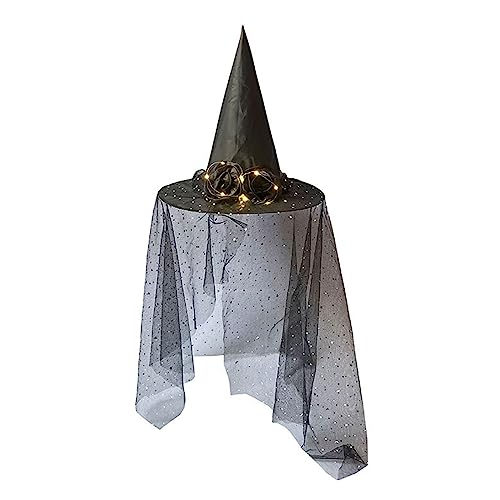 Leuchtender Hexenhut für Kinder und Erwachsene, Halloween-Party, Cosplay, Kostüm, Requisiten, Hexenhut für Halloween, Party, Kostümzubehör Leuchtender Hexenhut für Kinder und Erwachsene, Halloween-Party, Cosplay, Kostüm, Requisiten, Hexenhut für Halloween, Party, Kostümzubehör von Morain