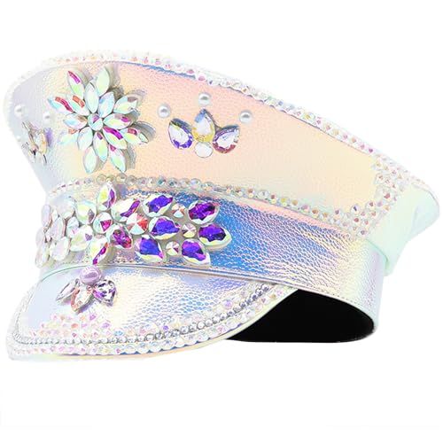 Marineblauer Strass-Hut für Damen, Hochzeit, Braut, glitzernder Sergeant-Hut, Neuheit, Geburtstagsparty, Kapitän für Nachtclub, Braut, Party-Zubehör, Foto-Requisiten Marineblauer Strass-Hut für Damen, Hochzeit, Braut, glitzernder Sergeant-Hut, Neuheit, Geburtstagsparty, Kapitän für Nachtclub, Braut, Party-Zubehör, Foto-Requisiten von Morain