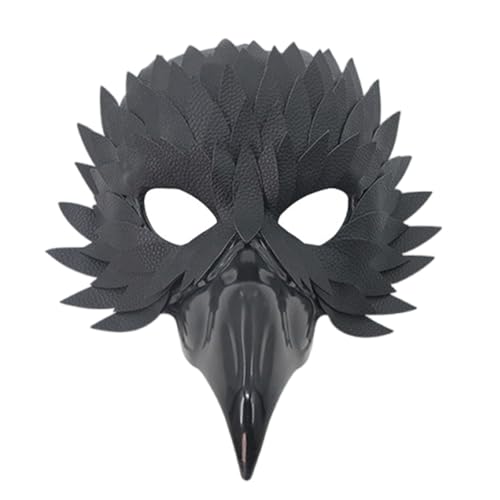 Maskenmasken-Kostüm, Eule, Vogel, Schnabel, gefiedert, halbes Gesicht, Maske, Halloween, Cosplay, Kostüme, für Karnevals-Maskeraden von Morain