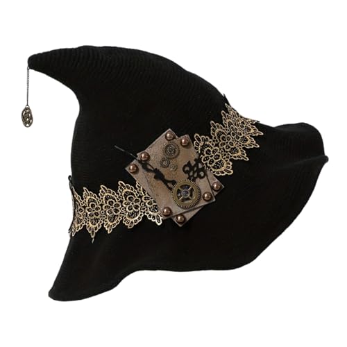Metallanhänger Hexenhut, Halloween-Kostüm, Zubehör für Halloween, Party, Ausrüstung, Spitze, Kopfbedeckung für Maskerade, Hexenhut für Damen Metallanhänger Hexenhut, Halloween-Kostüm, Zubehör für Halloween, Party, Ausrüstung, Spitze, Kopfbedeckung für Maskerade, Hexenhut für Damen von Morain