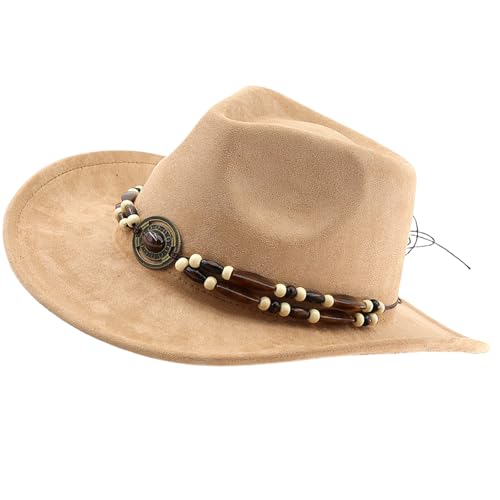 Morain Auffälliger Westernhut, Rollenspiel, Kostüm, Hut, Themenparty, Requisiten, Perlenband, ethnisches Oberteil, Fedoras für Abendparty, Western Morain Auffälliger Westernhut, Rollenspiel, Kostüm, Hut, Themenparty, Requisiten, Perlenband, ethnisches Oberteil, Fedoras für Abendparty, Western von Morain