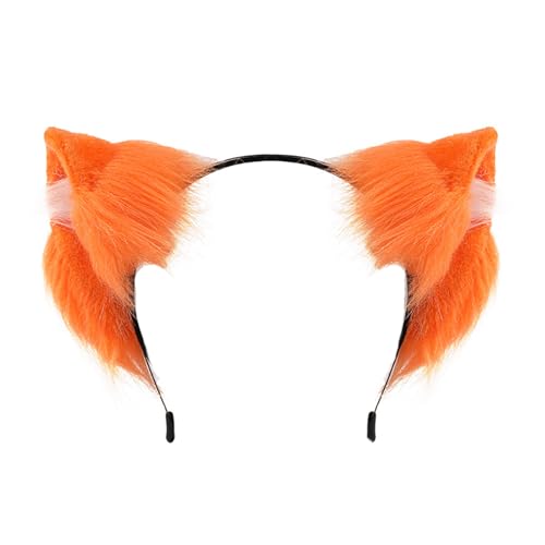 Morain Auffälliges Wolfsohr-Stirnband, sicherer Griff, Haardekoration, Anime-Festival, Halloween-Kostüm, Zubehör, Tierohr-Kopfschmuck, Anime-Kostüm-Zubehör von Morain