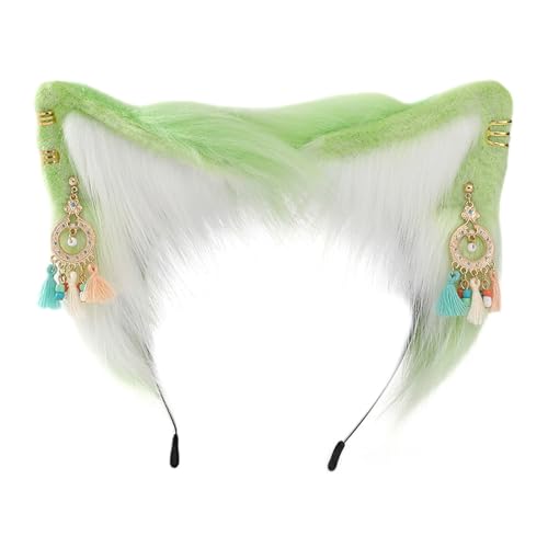 Morain Aufführungen Ohr Stirnband Karneval Party Plüsch Kopfschmuck Film Enthusiasten Party Cosplay Anime Requisiten Unisex Cosplay Haarschmuck Füchse Ohren Haarband Anime Halloween Hairhoop von Morain