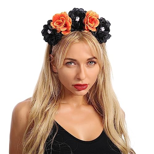 Morain Gruseliges Skelett-Stirnband, Kostüm, Cosplay-Zubehör, Totenkopfschmuck mit schwarzer Rose, Partykleidung, Jungen und Mädchen, Cosplay-Haarband Morain Gruseliges Skelett-Stirnband, Kostüm, Cosplay-Zubehör, Totenkopfschmuck mit schwarzer Rose, Partykleidung, Jungen und Mädchen, Cosplay-Haarband von Morain