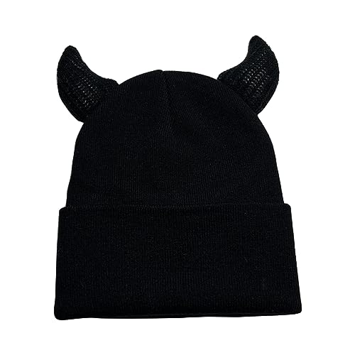 Morain Horn Teufel Frauen Halloween Gestrickt Bunte Bild Requisiten Girl Mit Gehäkelten Engelshorn von Morain