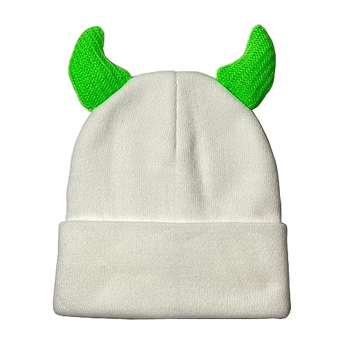 Morain Horn Teufel Frauen Halloween Gestrickt Bunte Bild Requisiten Girl Mit Gehäkelten Engelshorn von Morain
