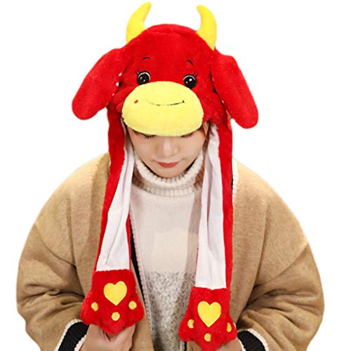 Morain Lustiger Ochsen Tierplüschhut Mit Bewegenden Springenden Ohren Chinesisches Neujahr Cartoon Stofftier Schöne Kuhvise Ohrpackung Party Foto Requisiten Für Erwachsene Kinder Morain Lustiger Ochsen Tierplüschhut Mit Bewegenden Springenden Ohren Chinesisches Neujahr Cartoon Stofftier Schöne Kuhvise Ohrpackung Party Foto Requisiten Für Erwachsene Kinder von Morain