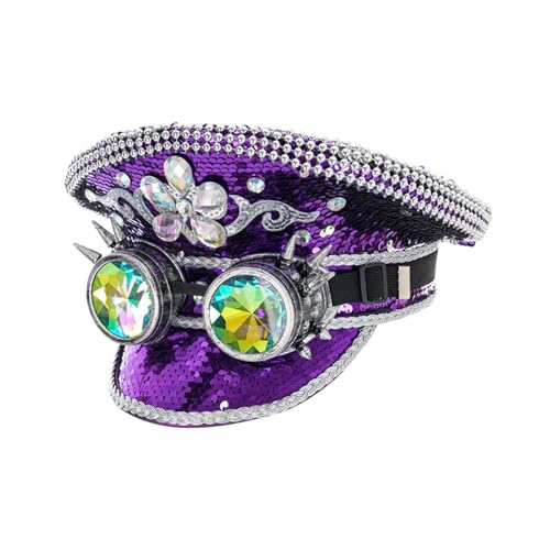 Morain Pailletten Braut Für Segelparty Glitzer Captain Music Festival Frauen Cosplay Goggle Captain von Morain