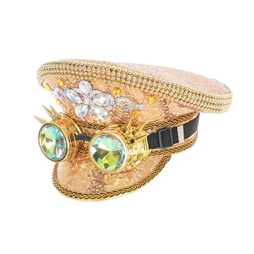 Morain Pailletten Sergeant Hut mit Strass Braut Dusche Hut Junggesellinnenabschied Cosplay Braut Kapitän Club Kopfschmuck Cosplay Kopfschmuck Morain Pailletten Sergeant Hut mit Strass Braut Dusche Hut Junggesellinnenabschied Cosplay Braut Kapitän Club Kopfschmuck Cosplay Kopfschmuck von Morain