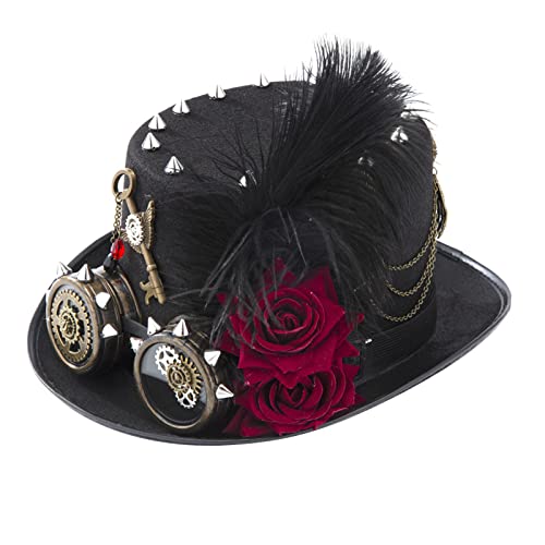 Morain Retro Brille Dunkle Rosekette Steampunk Halloween Mit Ausrüstung Victorian Top Für Halloween Weihnachten Morain Retro Brille Dunkle Rosekette Steampunk Halloween Mit Ausrüstung Victorian Top Für Halloween Weihnachten von Morain