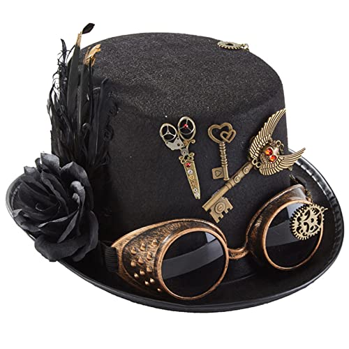 Morain Retro Steampunk Victorian Top Feder Gears Brillenketten Top Punk Accessoires Für Dress Up Party Morain Retro Steampunk Victorian Top Feder Gears Brillenketten Top Punk Accessoires Für Dress Up Party von Morain